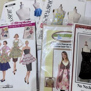 Simplicity lot of 6 Apron and Dress Patterns, Sewing patterns,